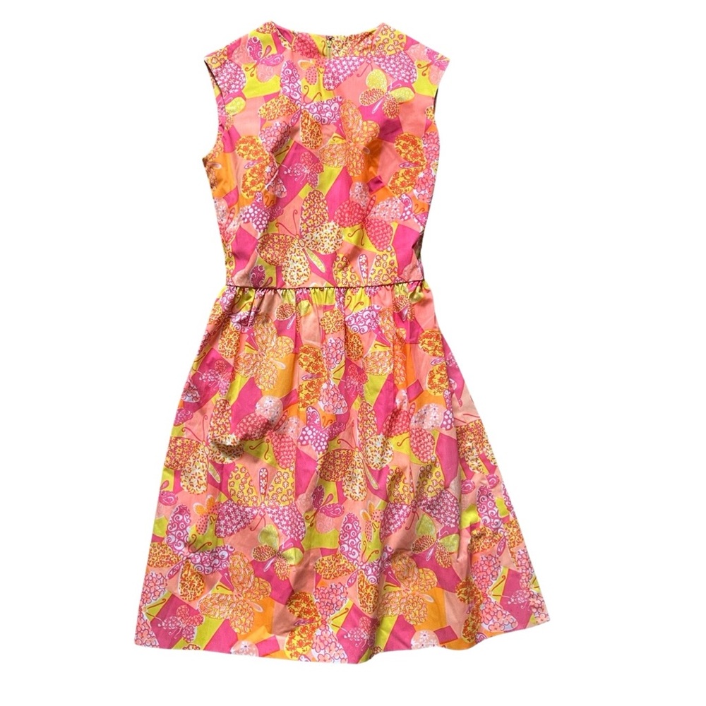 Vtg Vanda Hand Printed Key West Butterflies Sun Dress Sz 8 Pulitzer Supplier
